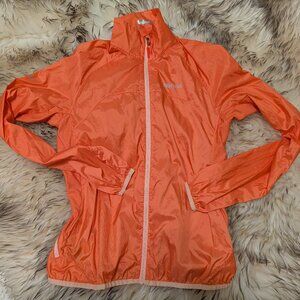 Marmot ultralight orange running jacket with side pocket for keys
